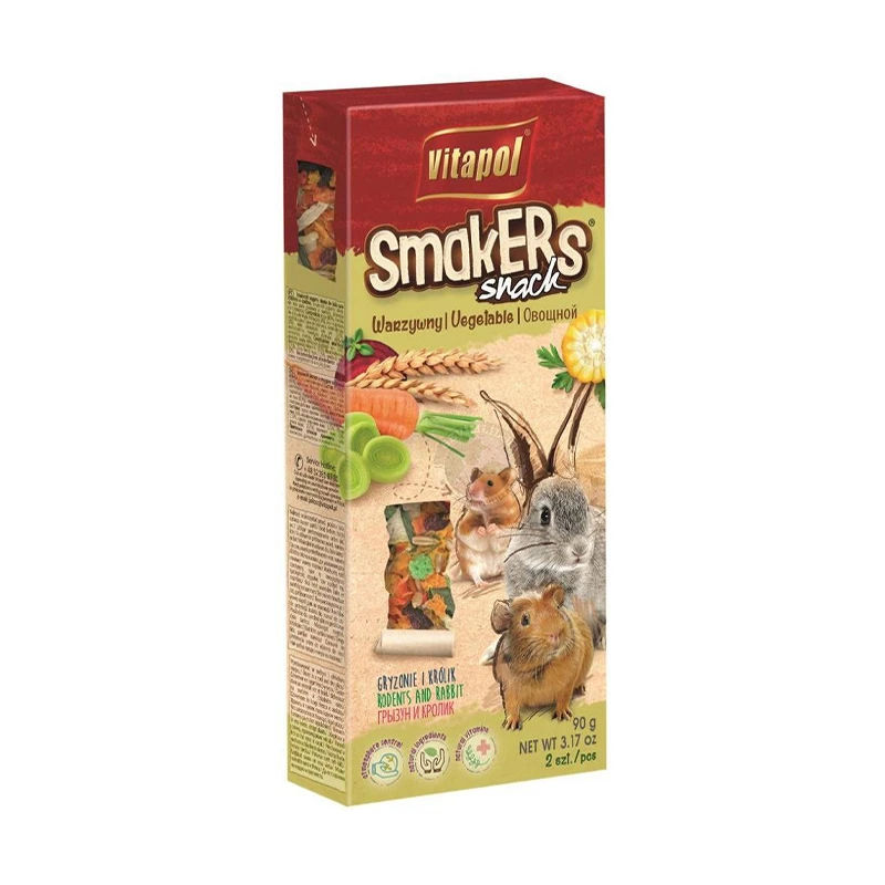 Vitapol Smakers; для грызунов и кроликов, с овощами, 90 гр