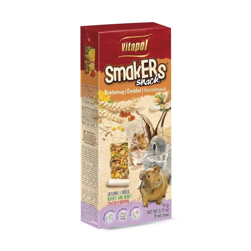 Vitapol Smakers; для грызунов и кроликов, коктейльный, 70 гр
