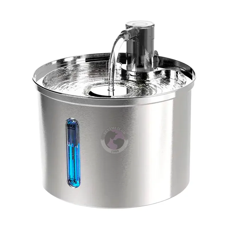 Automatic stainless steel water fountain for cats and dogs, 19*13 cm