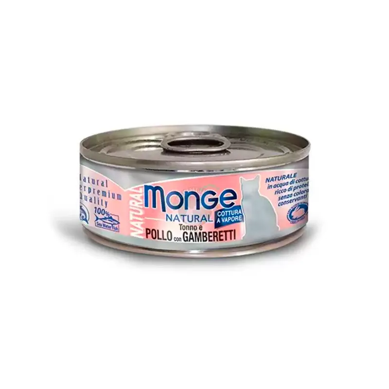 Monge Natural; с тунцом, курицей и креветками, 80 гр