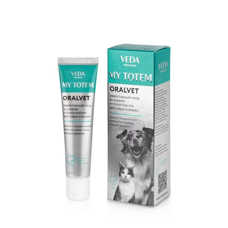 Veda My Totem Oralvet; it və pişiklər üçün diş və ağız boşluğu geli, 40 ml