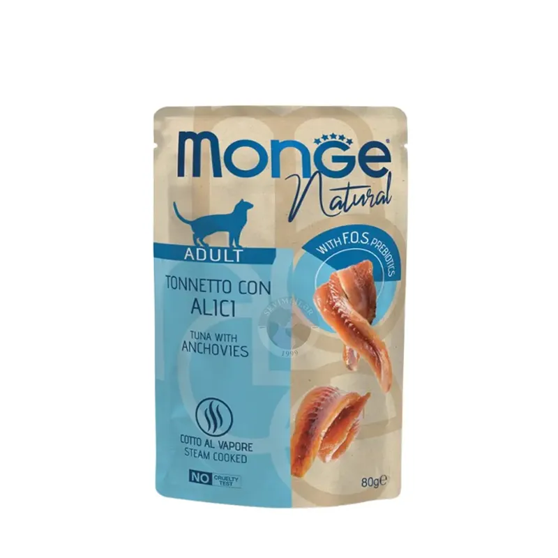 Monge Natural; с тунцом и анчоусом в желе, 80 гр