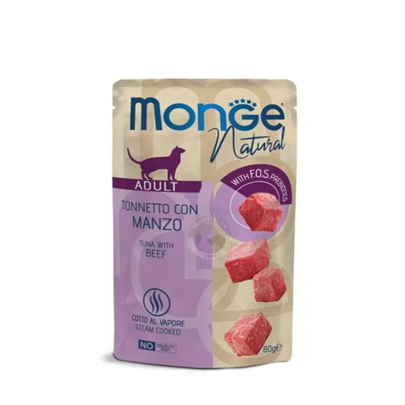 Monge Natural; с тунцом и говядиной в желе, 80 гр