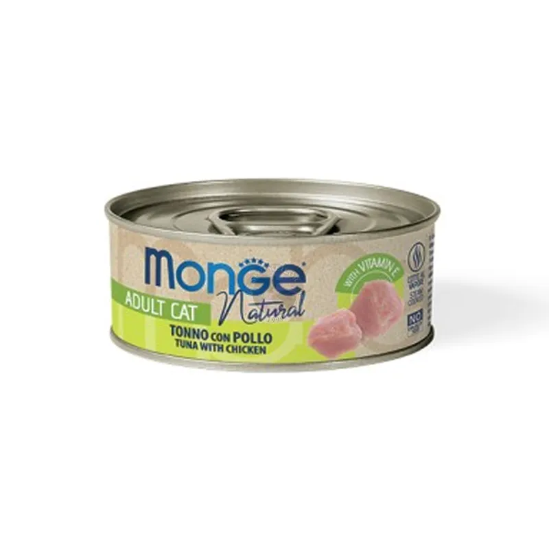 Monge Natural; с тунцом и курицей, 80 гр