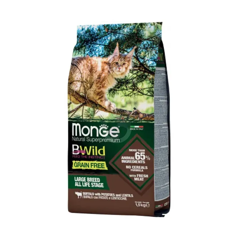 Monge Bwild Cat; из мяса буйвола, 1.5 кг