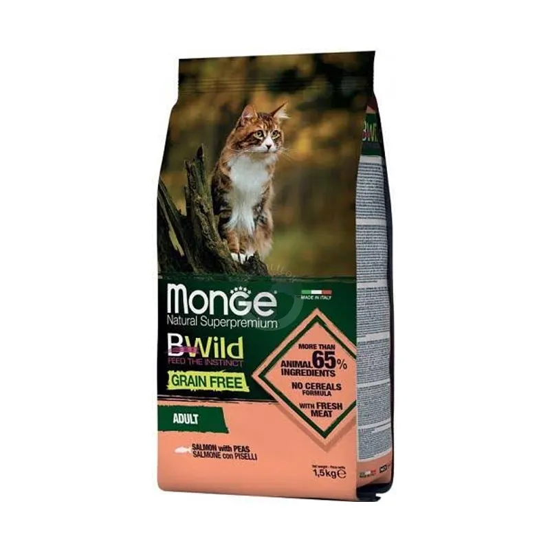 Monge Bwild Cat; with salmon and peas, 1.5 kg