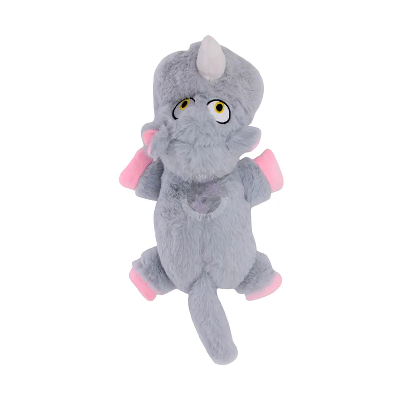 Nunbell; ‘Rhino’ plush squeaky toy for dogs