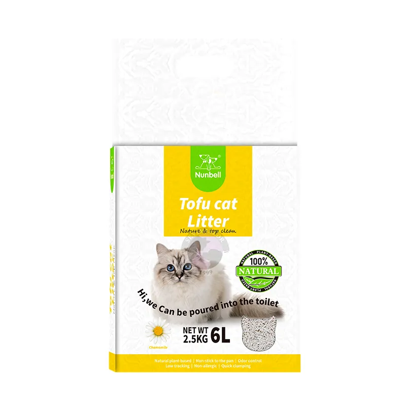 Nunbell Tofu Chamomile; pişiklər üçün qum, 6 LT