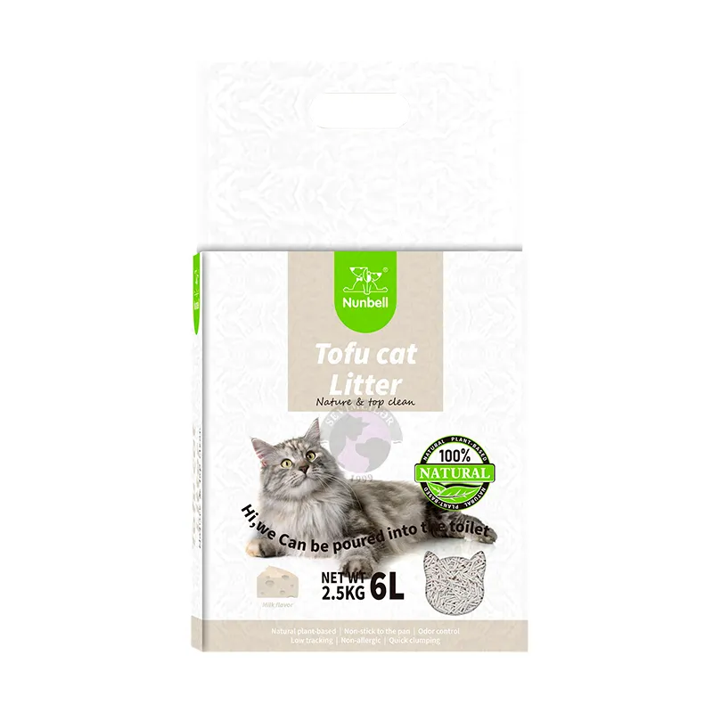 Nunbell Tofu Milk Flavor; pişiklər üçün qum, 6 LT