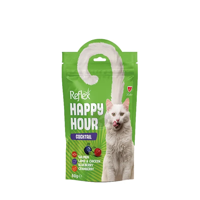 Reflex Happy Hour; с лососем, ягнёнком, курицей, голубикой и клюквой, 60 гр