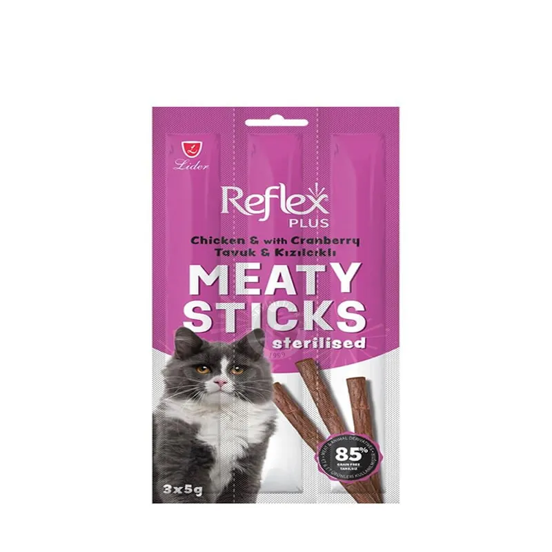 Reflex Plus Mini Sticks Sterilised; с курицей и клюквой, 3 шт